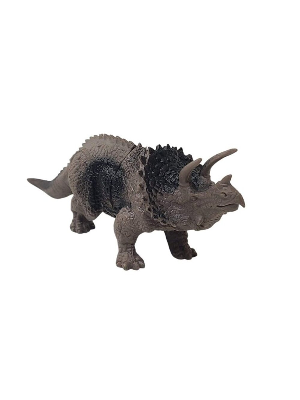 Vintage Realistic Triceratops Dinosaur Figure Brown Black 6"